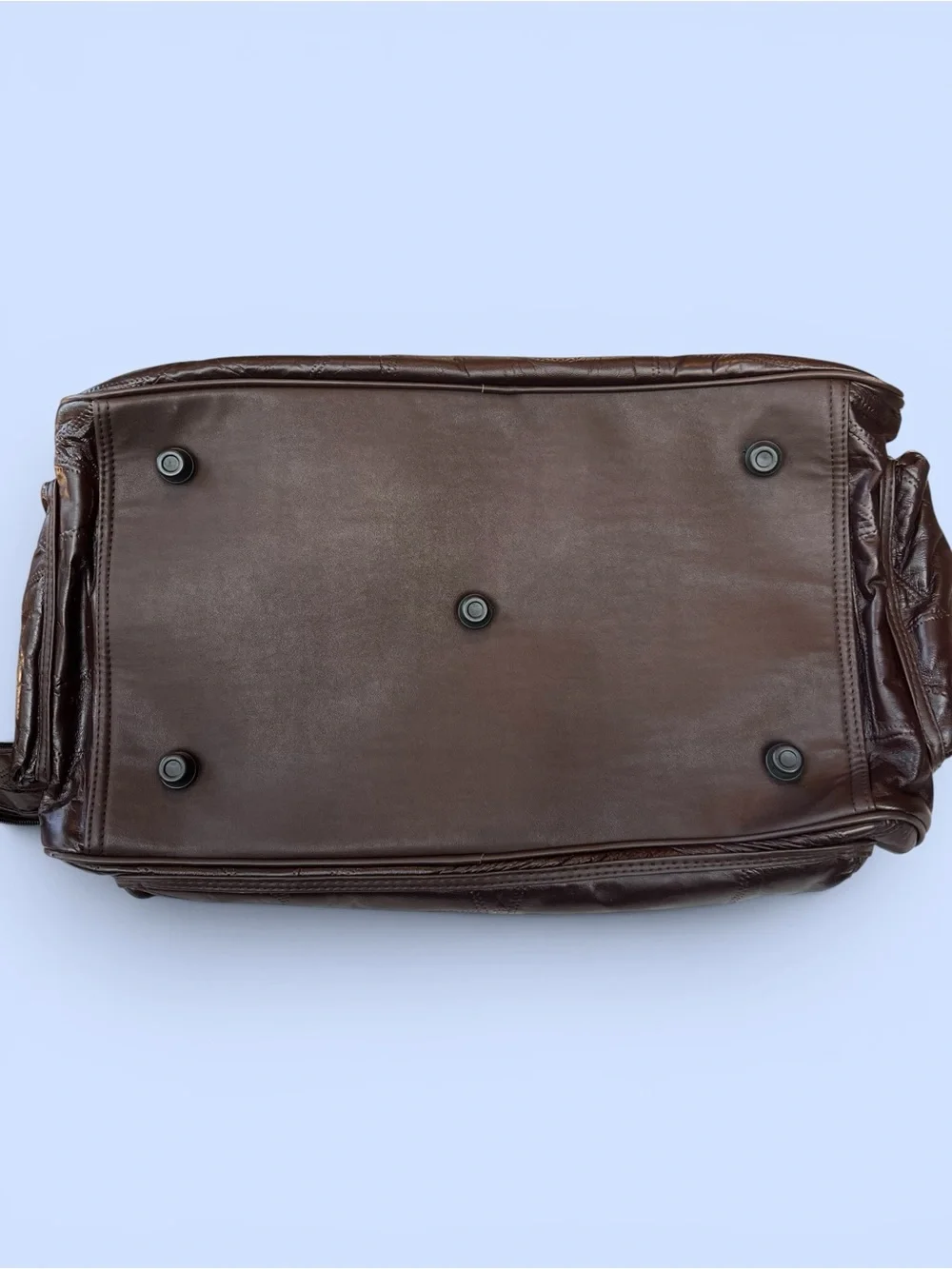 NWT Genuine Lambskin Leather Brown Weekender Duffel Travel Bag CarryOn Overnight